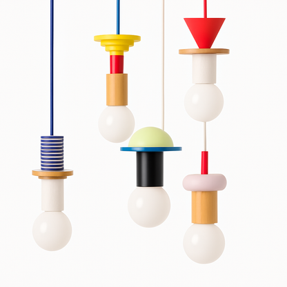 Suspension Bois Scandinave LED Blanche