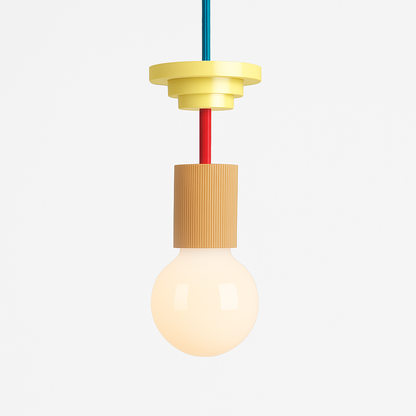 Suspension Bois Scandinave LED Blanche