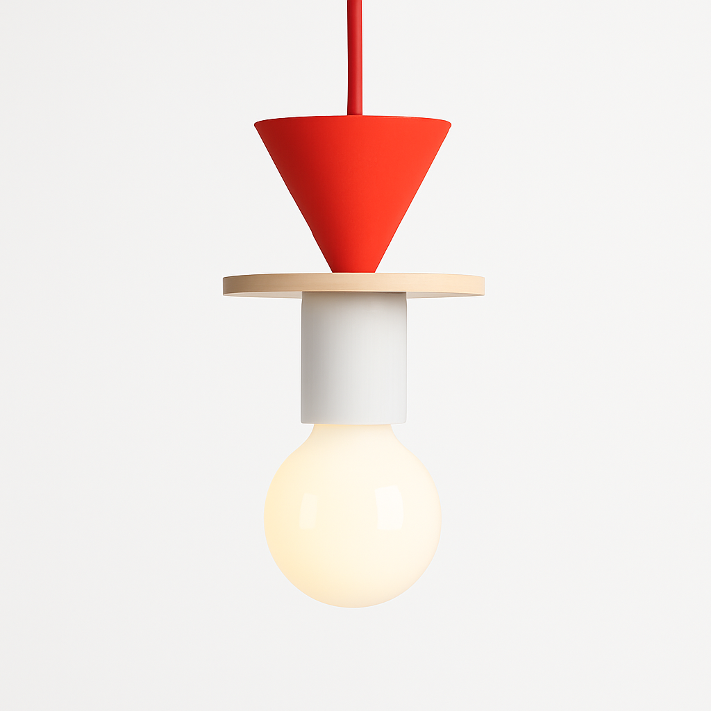 Suspension Bois Scandinave LED Blanche