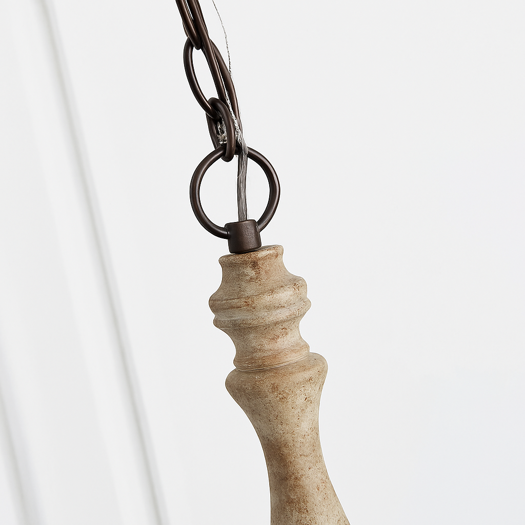 Lustre Suspension Bois Vintage Wecus 5 Bras