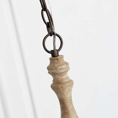 Lustre Suspension Bois Vintage Wecus 5 Bras