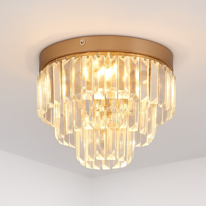 Plafonnier LED Cristal K9 Doré Moderne Vinilky