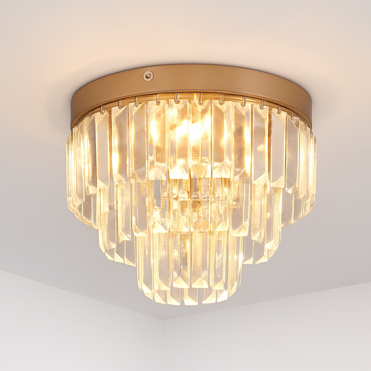 Plafonnier LED Cristal K9 Doré Moderne Vinilky