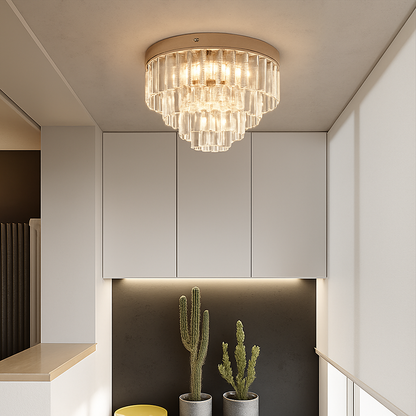 Plafonnier LED Cristal K9 Doré Moderne Vinilky