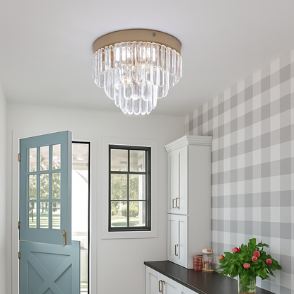 Plafonnier LED Cristal K9 Doré Moderne Vinilky