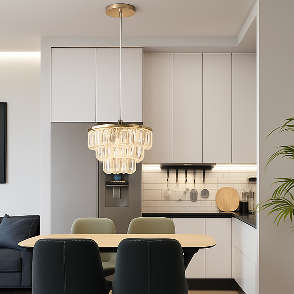 Plafonnier LED Cristal K9 Doré Moderne Vinilky