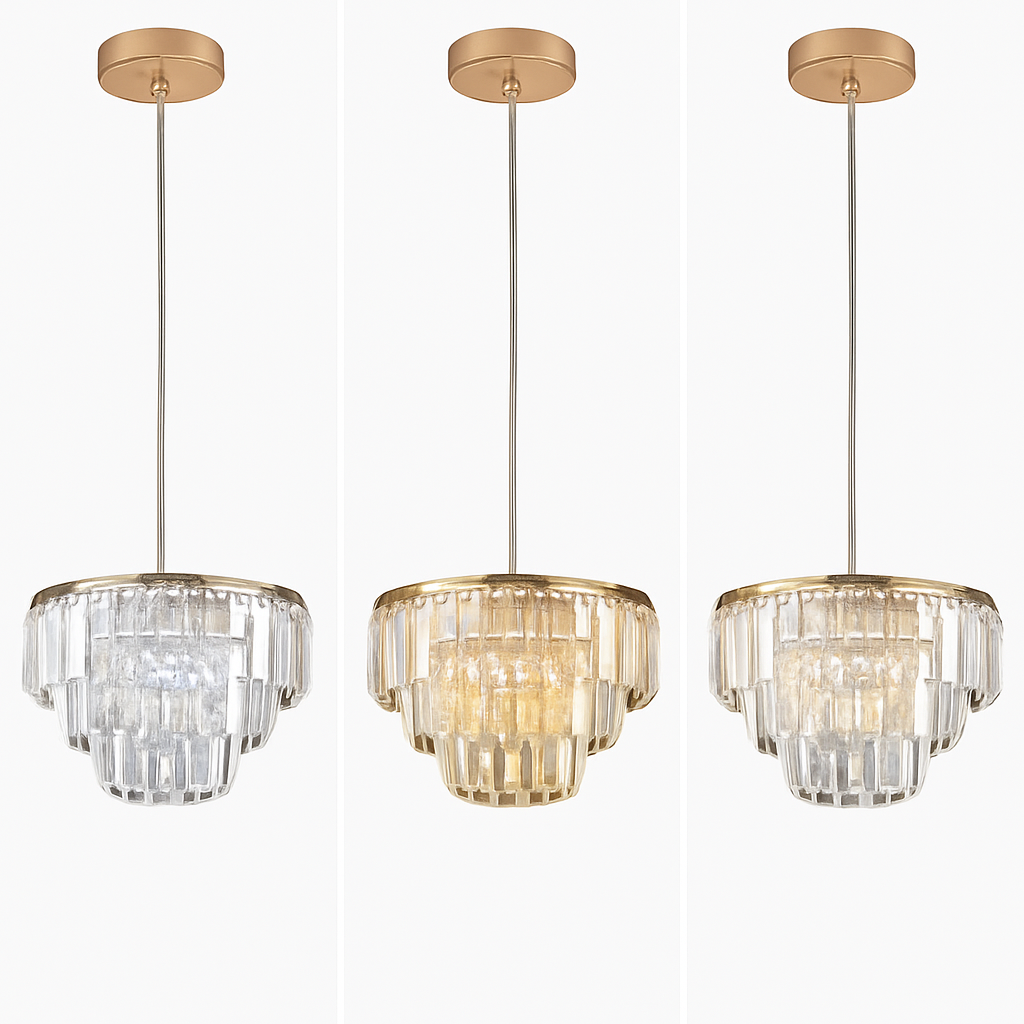 Plafonnier LED Cristal K9 Doré Moderne Vinilky