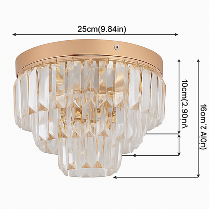 Plafonnier LED Cristal K9 Doré Moderne Vinilky