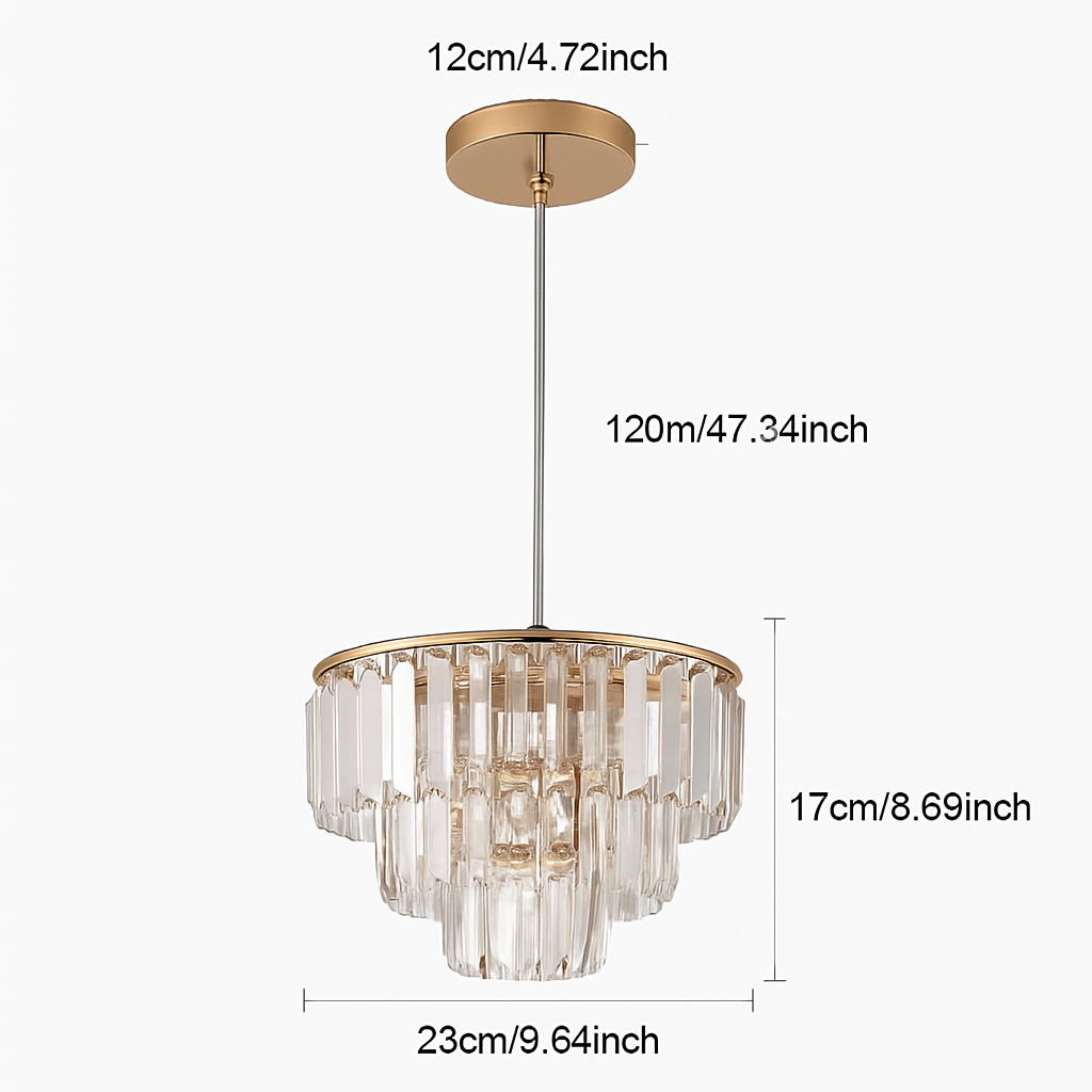 Plafonnier LED Cristal K9 Doré Moderne Vinilky