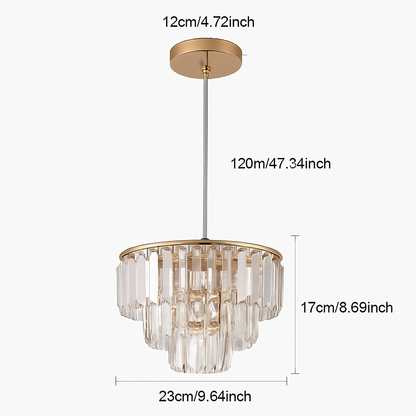 Plafonnier LED Cristal K9 Doré Moderne Vinilky