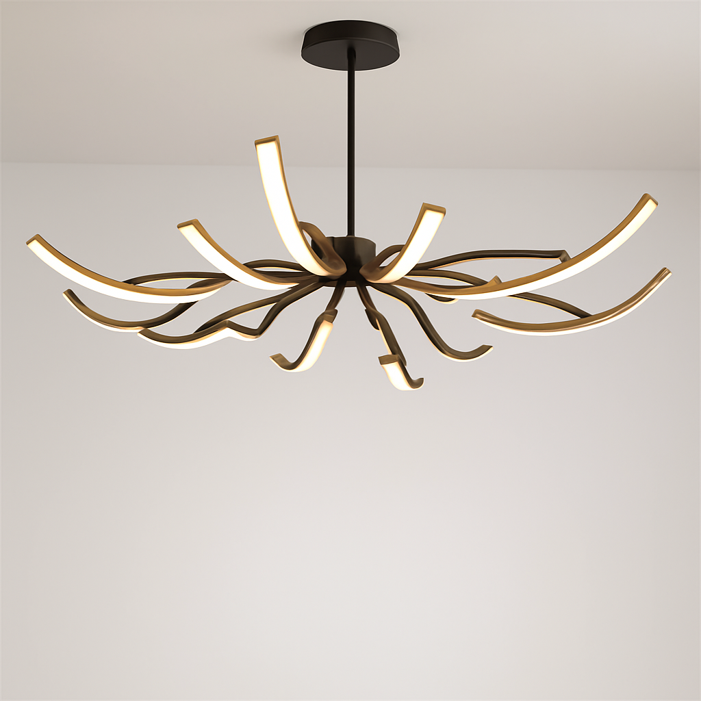 Lustre Araignée Design Art Déco Chrome Poli - HomeLover
