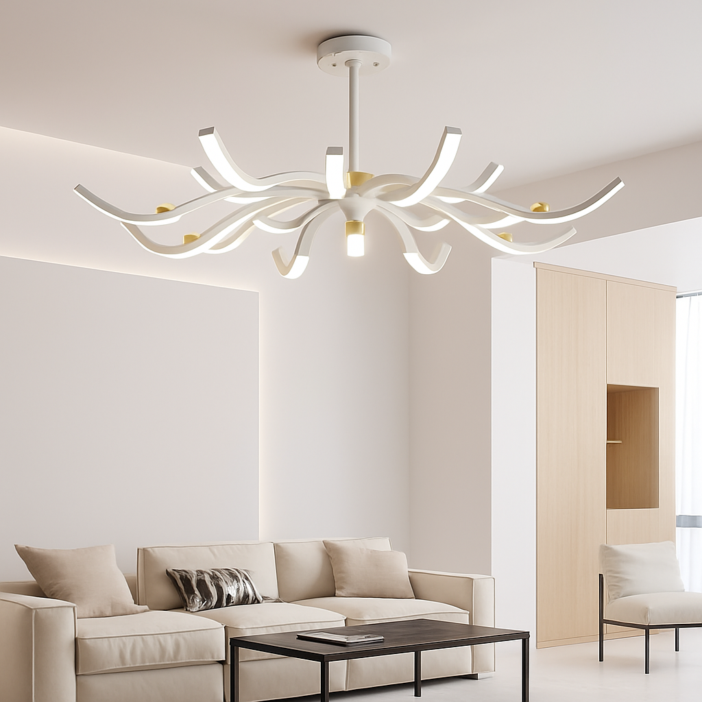 Lustre Araignée Design Art Déco Chrome Poli - HomeLover