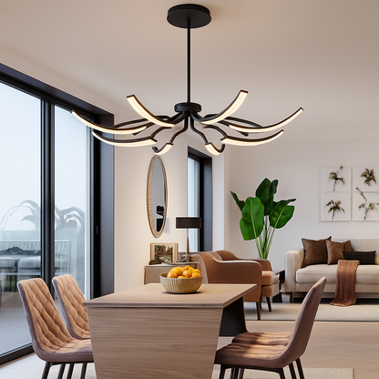 Lustre Araignée Design Art Déco Chrome Poli - HomeLover