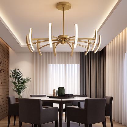 Lustre Araignée Design Art Déco Chrome Poli - HomeLover
