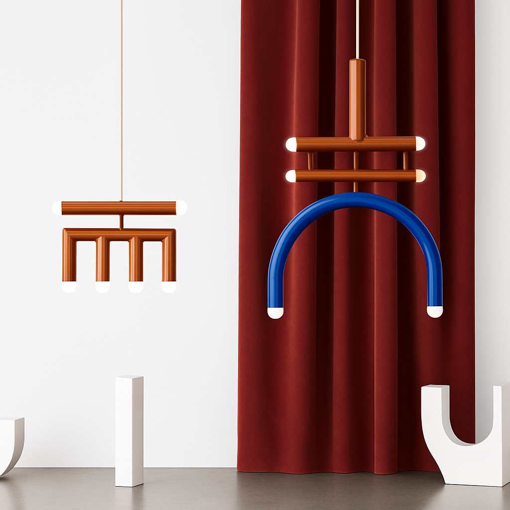 Lustre LED Arc-en-ciel Design Métal Coloré