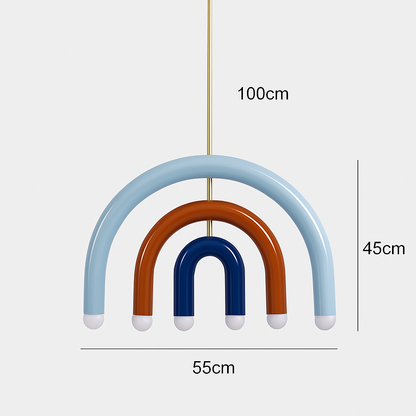 Lustre LED Arc-en-ciel Design Métal Coloré