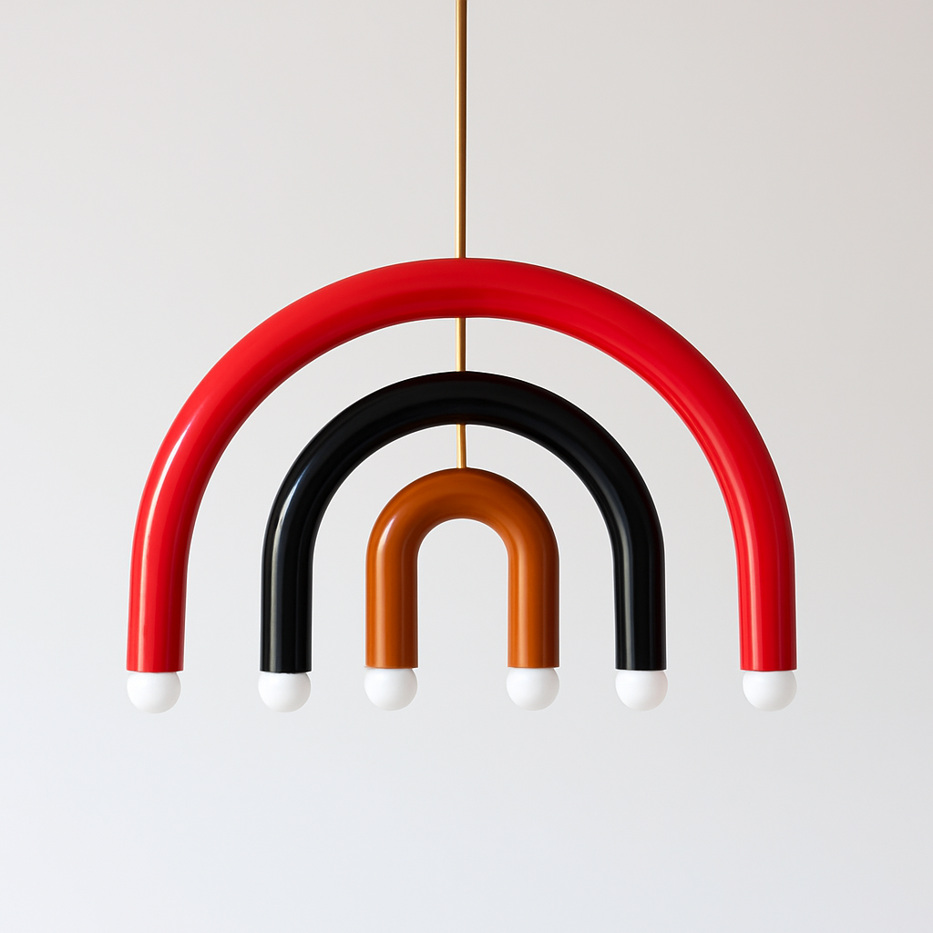 Lustre LED Arc-en-ciel Design Métal Coloré