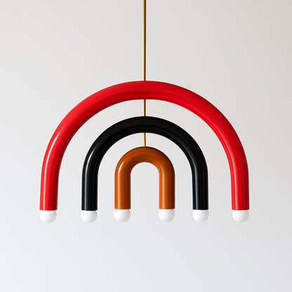 Lustre LED Arc-en-ciel Design Métal Coloré