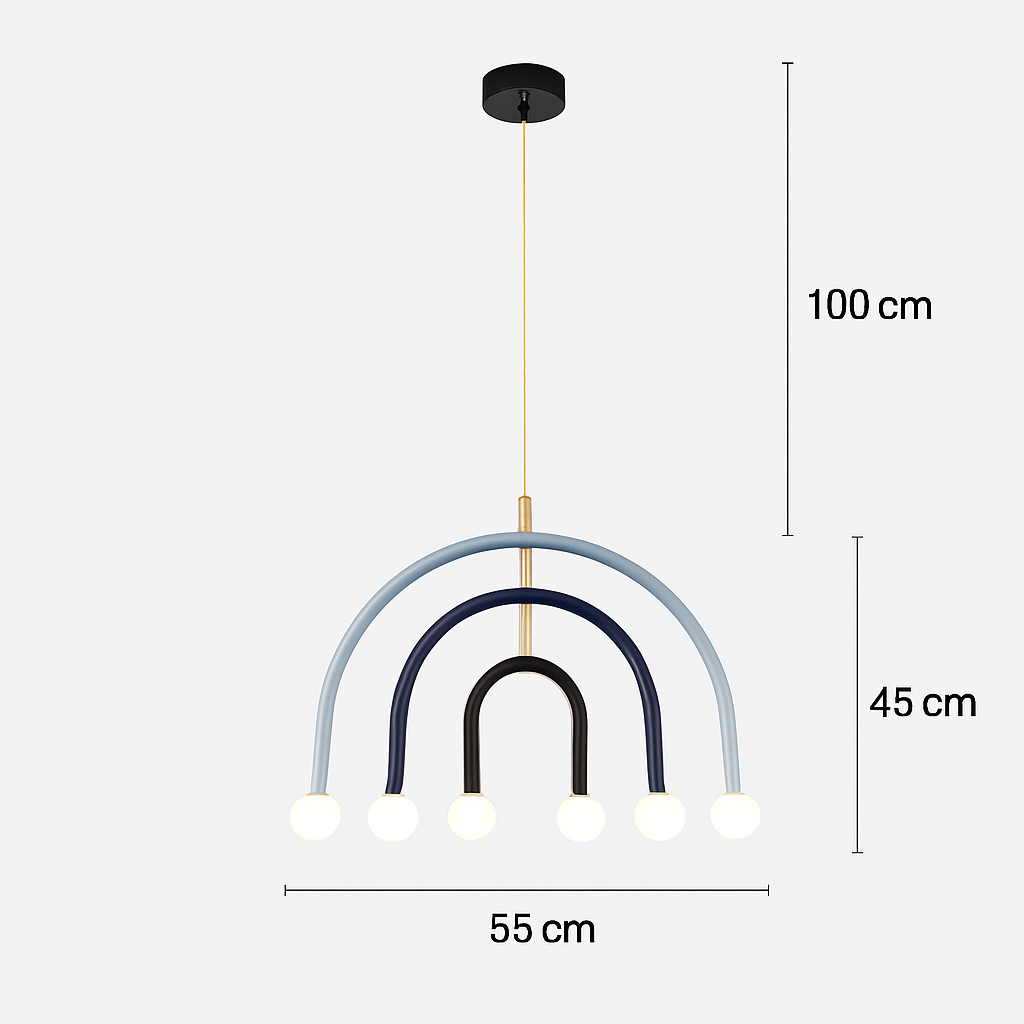 Lustre LED Arc-en-ciel Design Métal Coloré