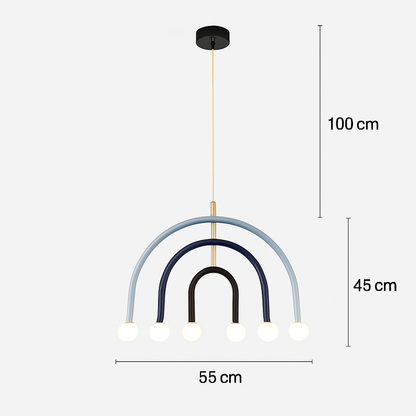 Lustre LED Arc-en-ciel Design Métal Coloré