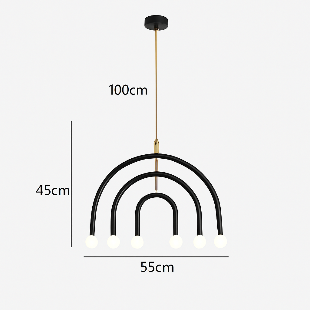 Lustre LED Arc-en-ciel Design Métal Coloré