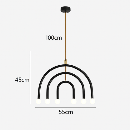 Lustre LED Arc-en-ciel Design Métal Coloré