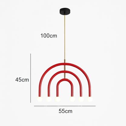 Lustre LED Arc-en-ciel Design Métal Coloré