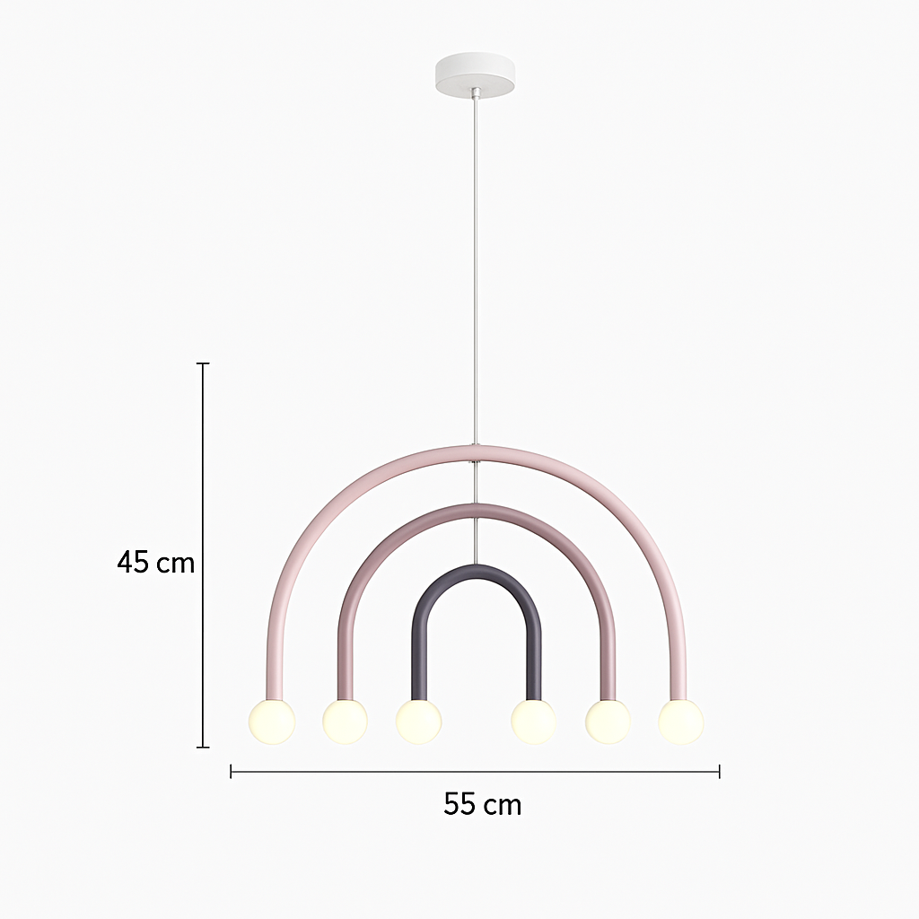 Lustre LED Arc-en-ciel Design Métal Coloré