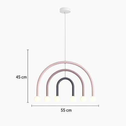 Lustre LED Arc-en-ciel Design Métal Coloré