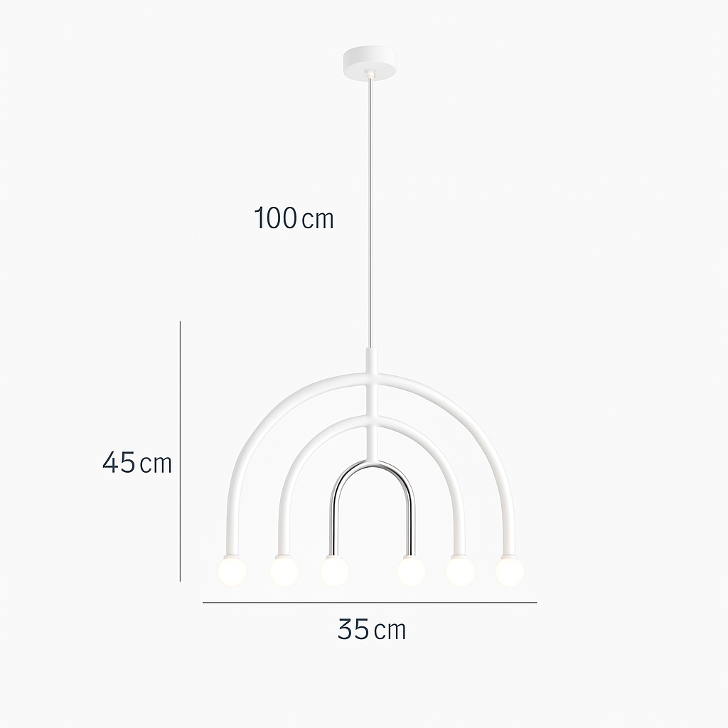 Lustre LED Arc-en-ciel Design Métal Coloré