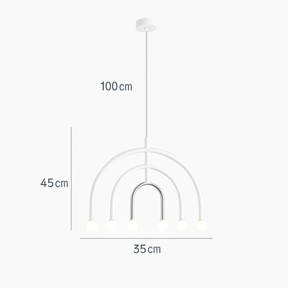 Lustre LED Arc-en-ciel Design Métal Coloré