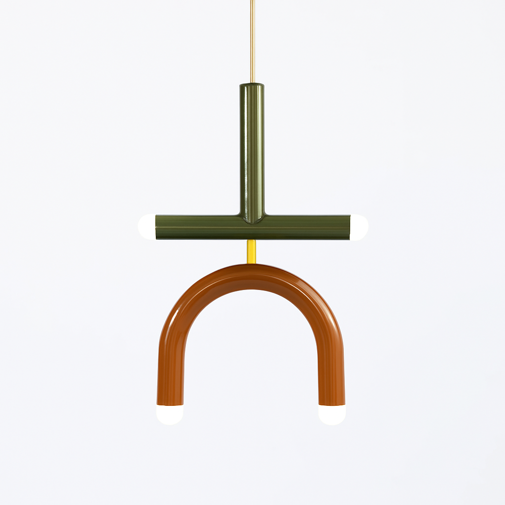 Lustre LED Arc-en-ciel Design Métal Coloré