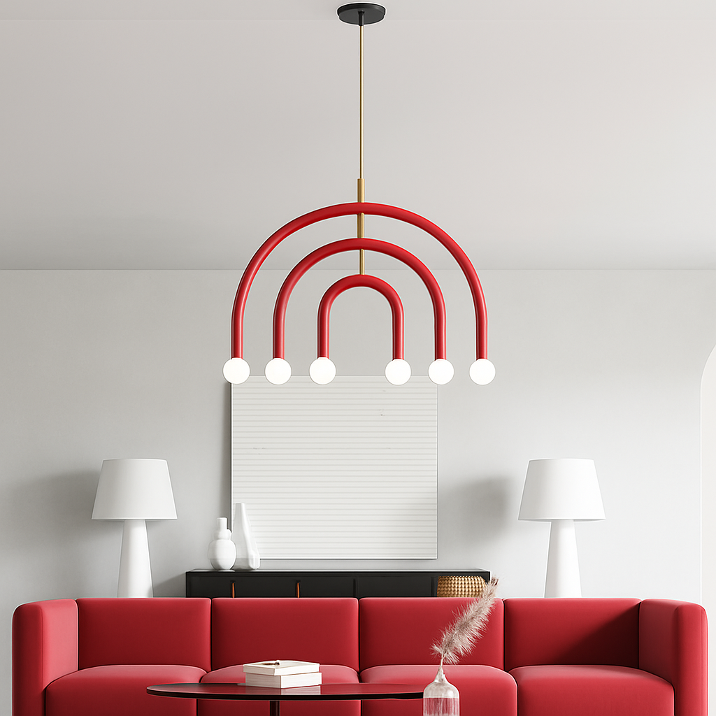 Lustre LED Arc-en-ciel Design Métal Coloré
