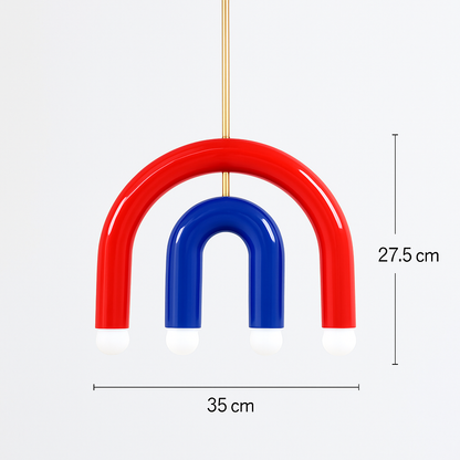 Lustre LED Arc-en-ciel Design Métal Coloré