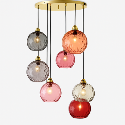 Lustre Boule Verre Grain d'Eau Scandinave LED