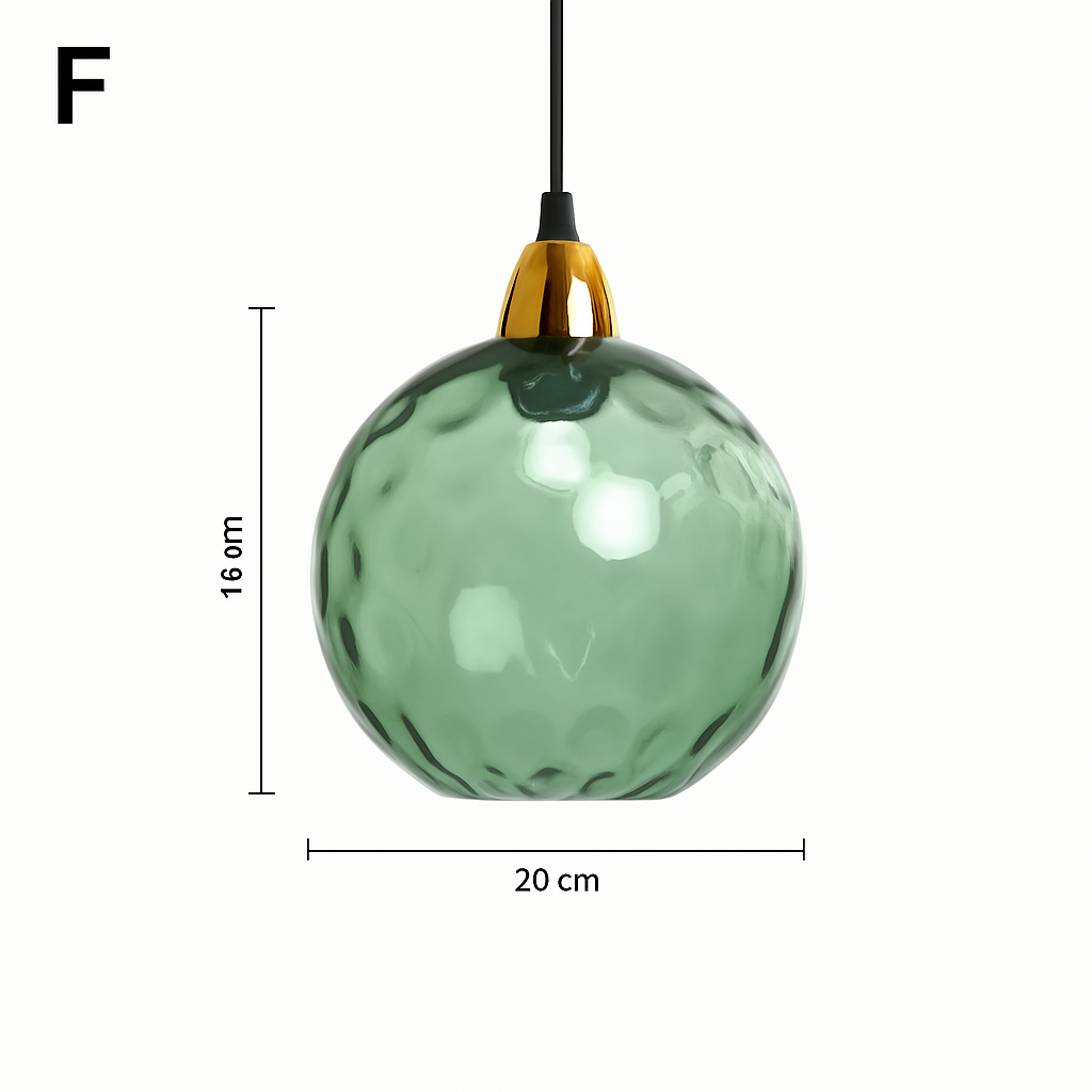 Lustre Boule Verre Grain d'Eau Scandinave LED