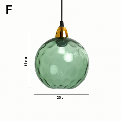 Lustre Boule Verre Grain d'Eau Scandinave LED