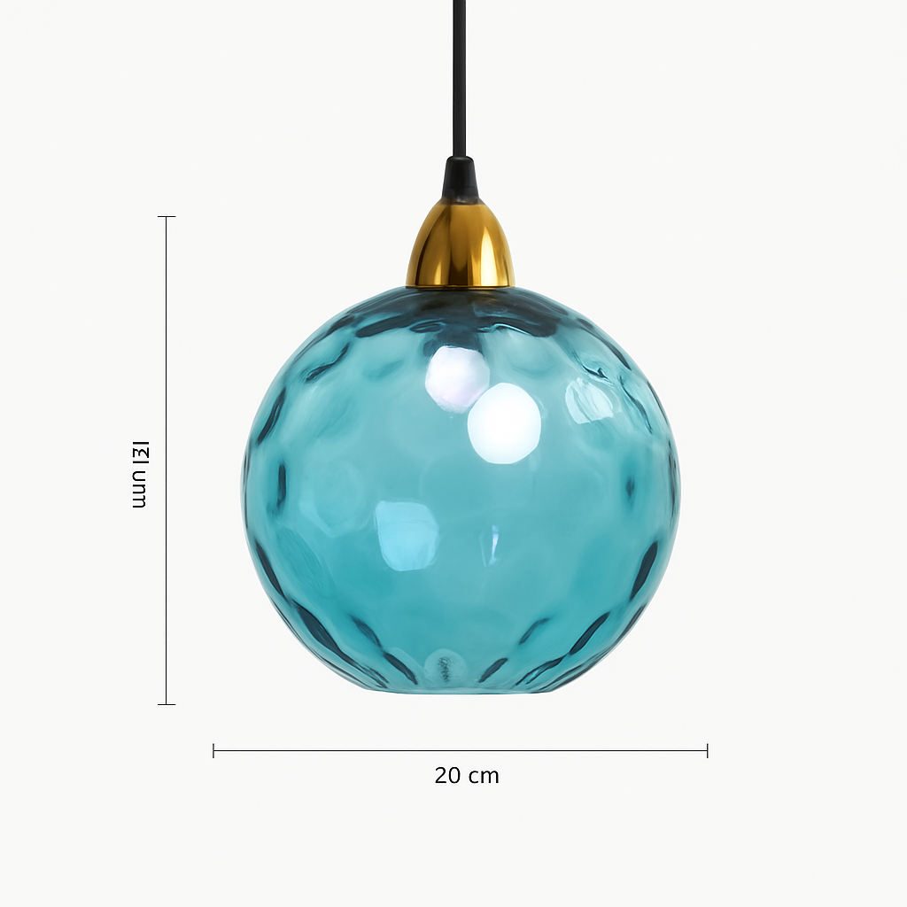 Lustre Boule Verre Grain d'Eau Scandinave LED