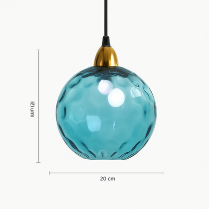 Lustre Boule Verre Grain d'Eau Scandinave LED