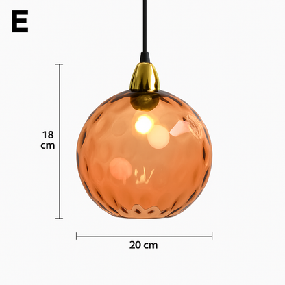 Lustre Boule Verre Grain d'Eau Scandinave LED
