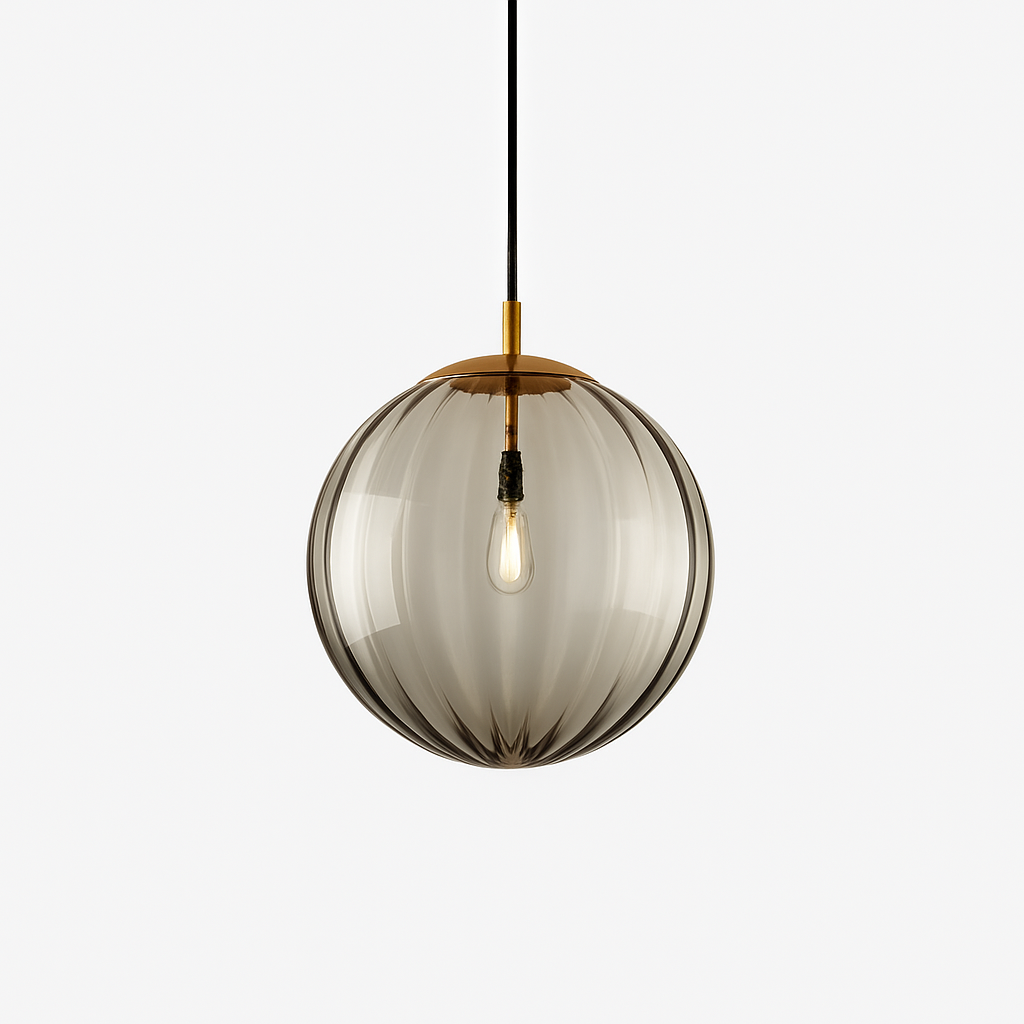 Lustre Boule Verre Grain d'Eau Scandinave LED