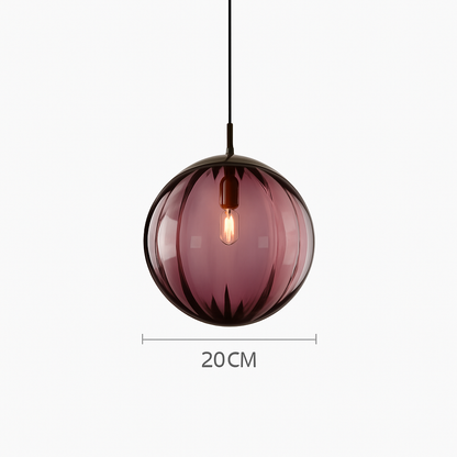 Lustre Boule Verre Grain d'Eau Scandinave LED