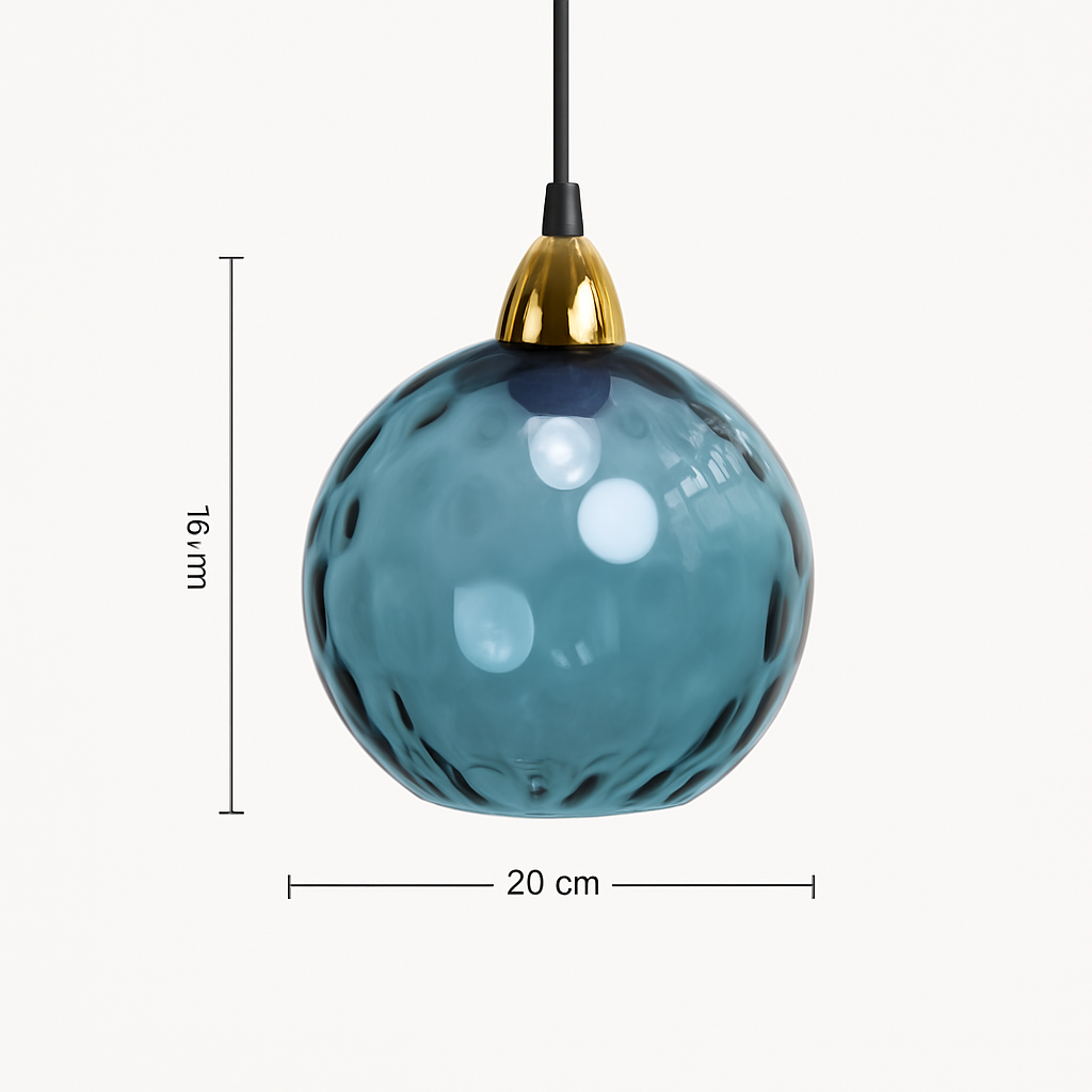 Lustre Boule Verre Grain d'Eau Scandinave LED