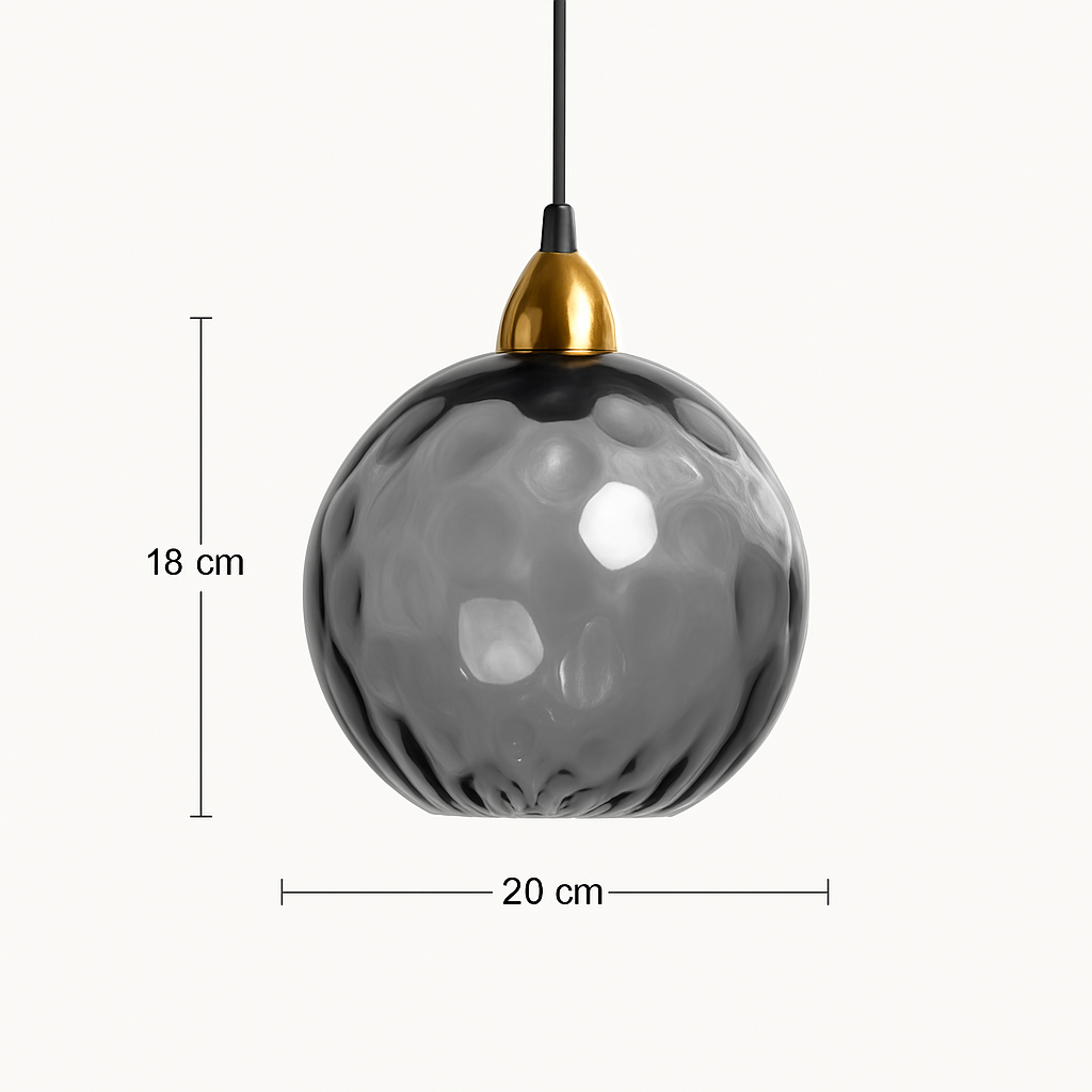 Lustre Boule Verre Grain d'Eau Scandinave LED