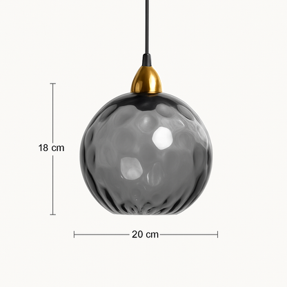 Lustre Boule Verre Grain d'Eau Scandinave LED