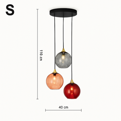 Lustre Boule Verre Grain d'Eau Scandinave LED