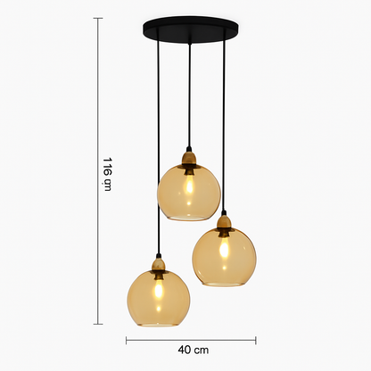 Lustre Boule Verre Grain d'Eau Scandinave LED