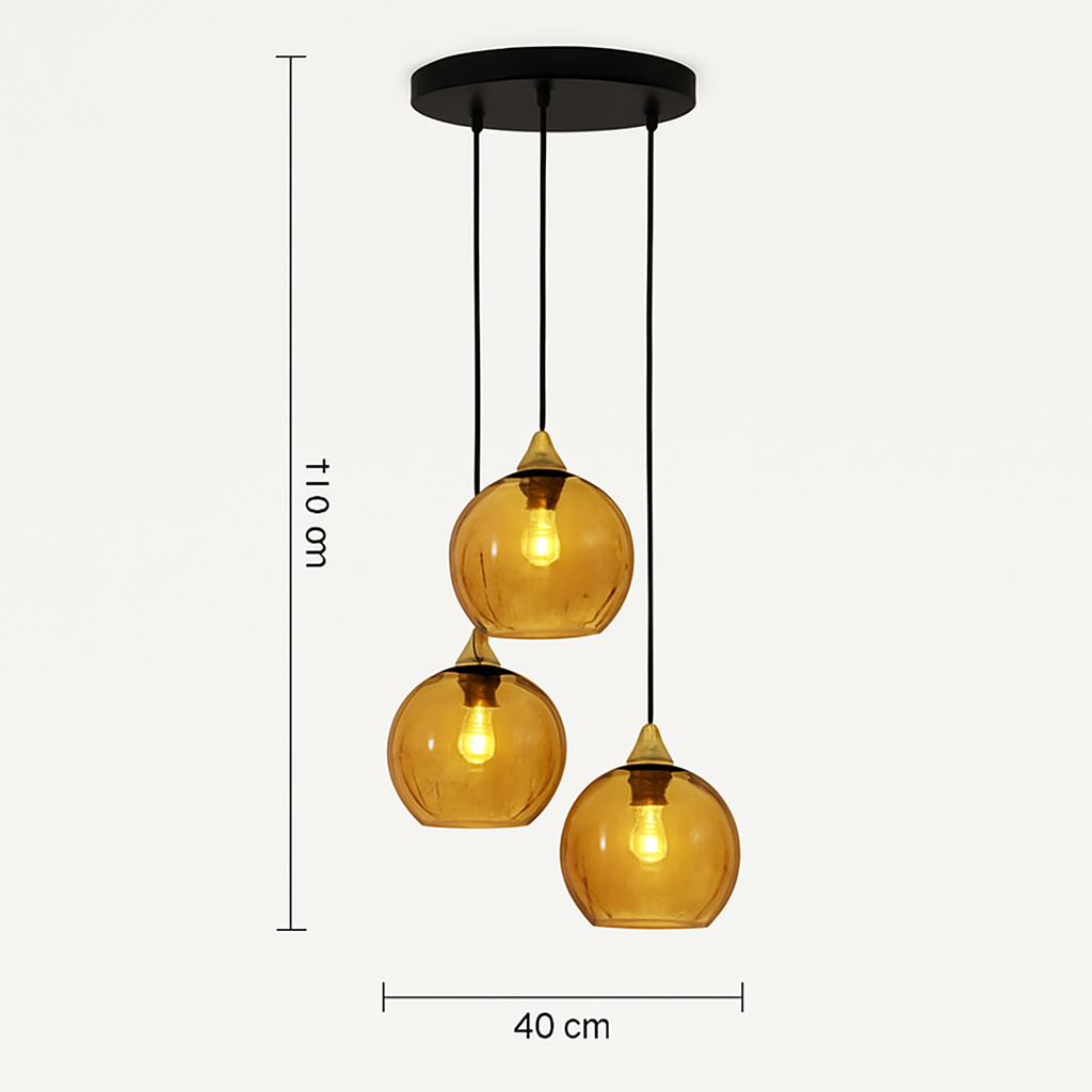 Lustre Boule Verre Grain d'Eau Scandinave LED