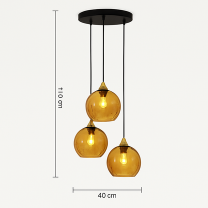 Lustre Boule Verre Grain d'Eau Scandinave LED