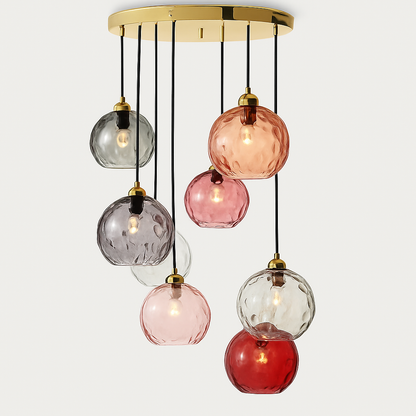 Lustre Boule Verre Grain d'Eau Scandinave LED